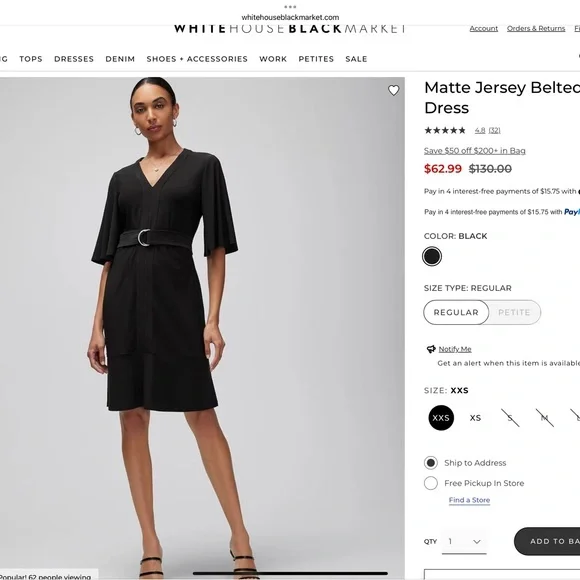 White House Black Market Kimono Dress Size Large